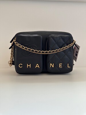 CHANEL ケース ブラック ナイロン CHANEL ブラックナイロンバッグ 2点セット