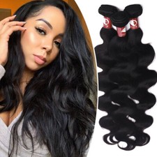 1-4Bundles Wavy Unprocessed Brazilian REAL Human Hair Extensions Weave Weft 400G