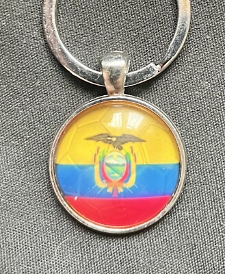 ECUADORIAN ECUADOR METAL SILVER KEYCHAIN