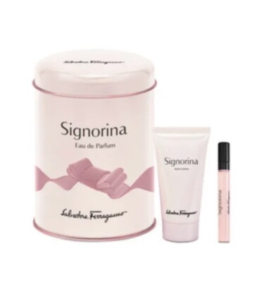Salvatore Ferragamo Signorina Mini Kit-Lotion/Perfume-TRAVEL SIZE-30ml /5ml(NIB)