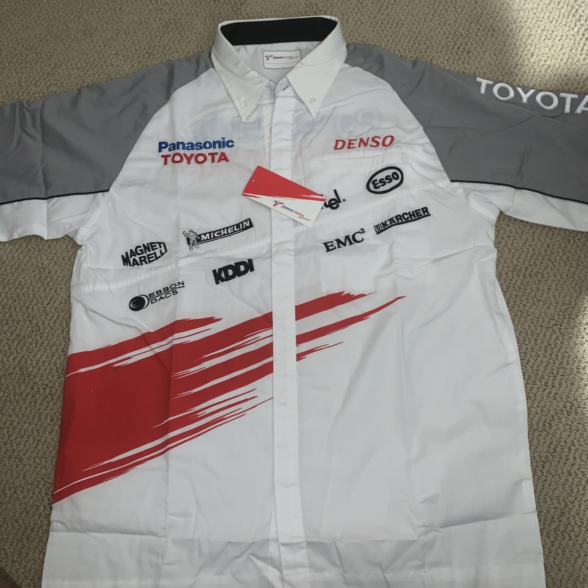 PANASONIC TOYOTA Racing Team Pit Shirt Button-up Large NWT | eBay