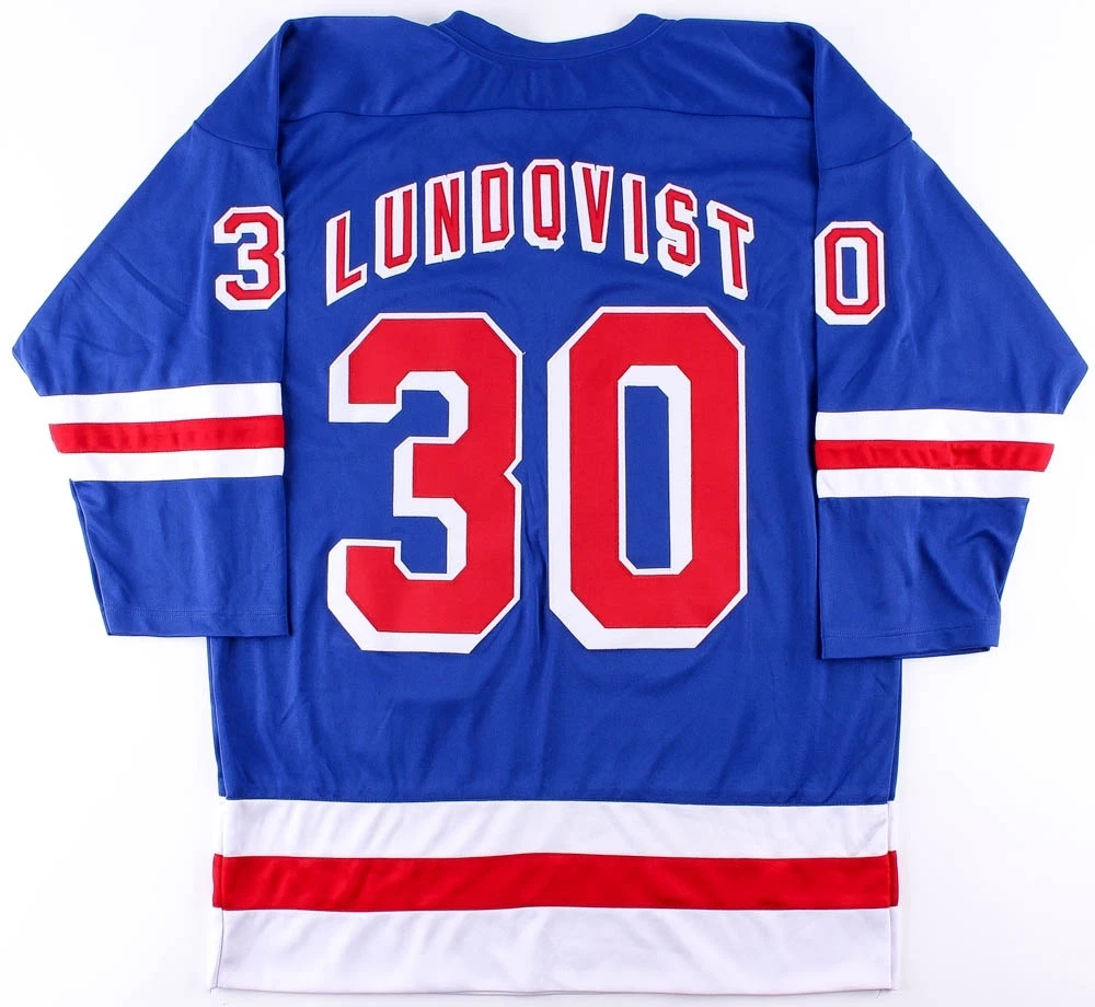 Henrik Lundqvist New York Rangers # 30 Blue Stitched NHL Jersey