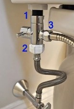 Bidet Brass T-Adapter 7/8" Shut-Off Valve For Bathroom Toilet Bidet Sprayer