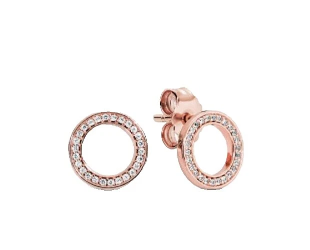 PANDORA 玫瑰镀金宝石时尚耳环