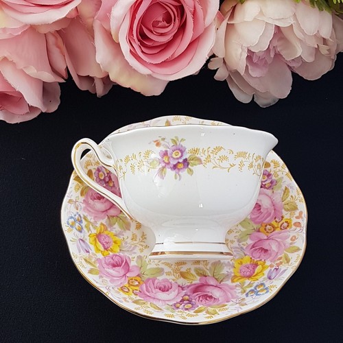 Royal Albert SERENA Tea Cup and Saucer, Vintage English Bone China, Floral Roses - Picture 6 of 10