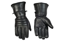 TOP QUALITY REAL SOFT LEATHER MOTORCYCLE WINTER RIDING GLOVES WITH RAIN COVER