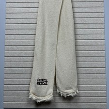 Cornell Medical University Cream Knit Scarf Fringe Embroidered Logo Unisex
