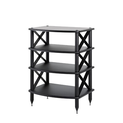 Pangea Audio Vulcan X-Brace Four-Shelf Audio Rack Media Stand Black