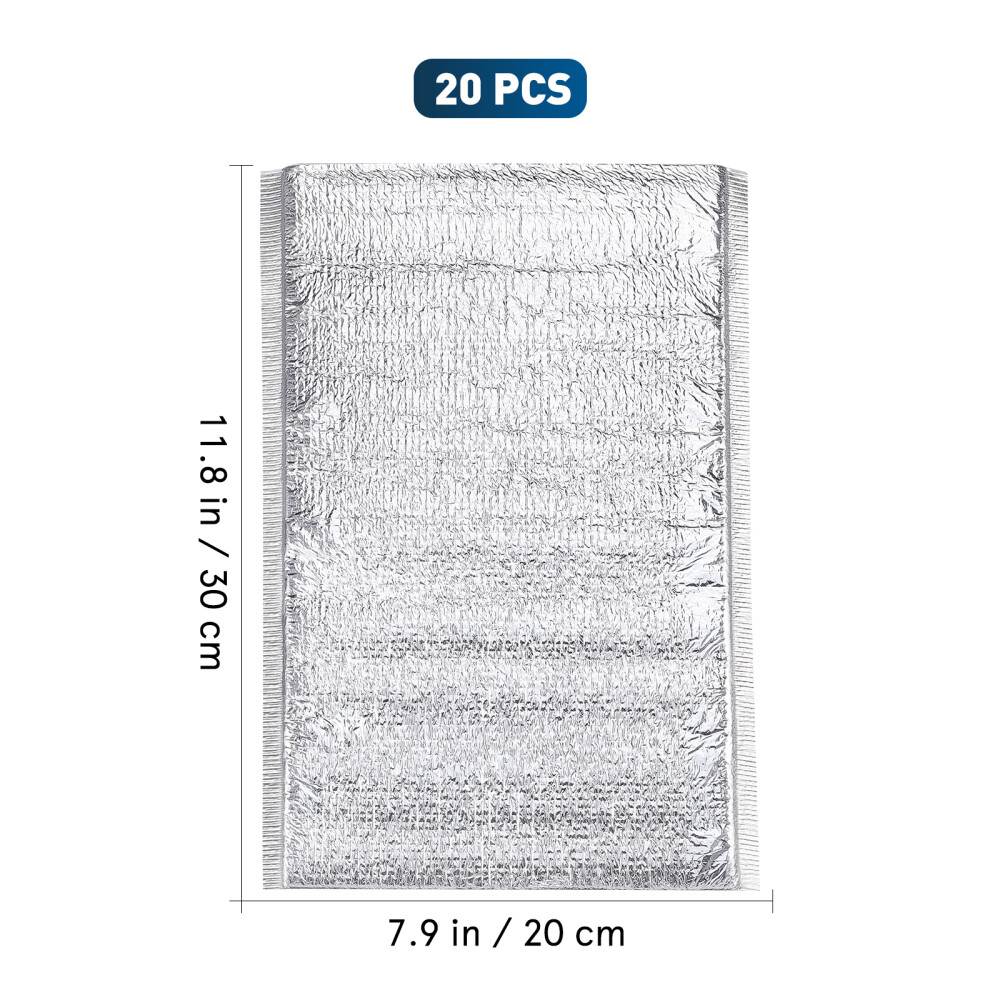 20 Pcs Reusable Aluminum Foil Thermal Insulation Bags Take Out
