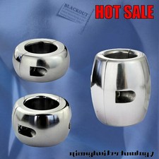 Stainless Steel Testicle Ball Stretcher Scrotum Ring Locking Pendant Weight Male