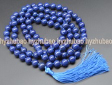 6/8/10/ 12mm Blue Lapis Lazuli 108 Tibetan Buddhist Prayer Beads Mala Necklace
