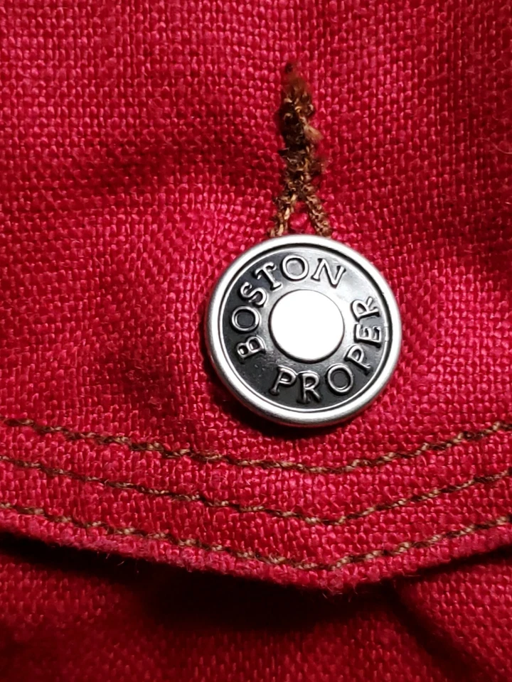 Pantalones Cortos Boston Proper Mujer 4 Rojo Puños Cortos Bolsillos Informales  Foto 4 de 4