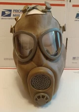 Vintage 1978 Czech M10M Military Gas Mask Cold War Era Czechoslovakia Brown