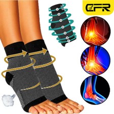 Compression Socks Heel Ankle Support Sleeve Open Toe Plantar Fascitis Foot Pain