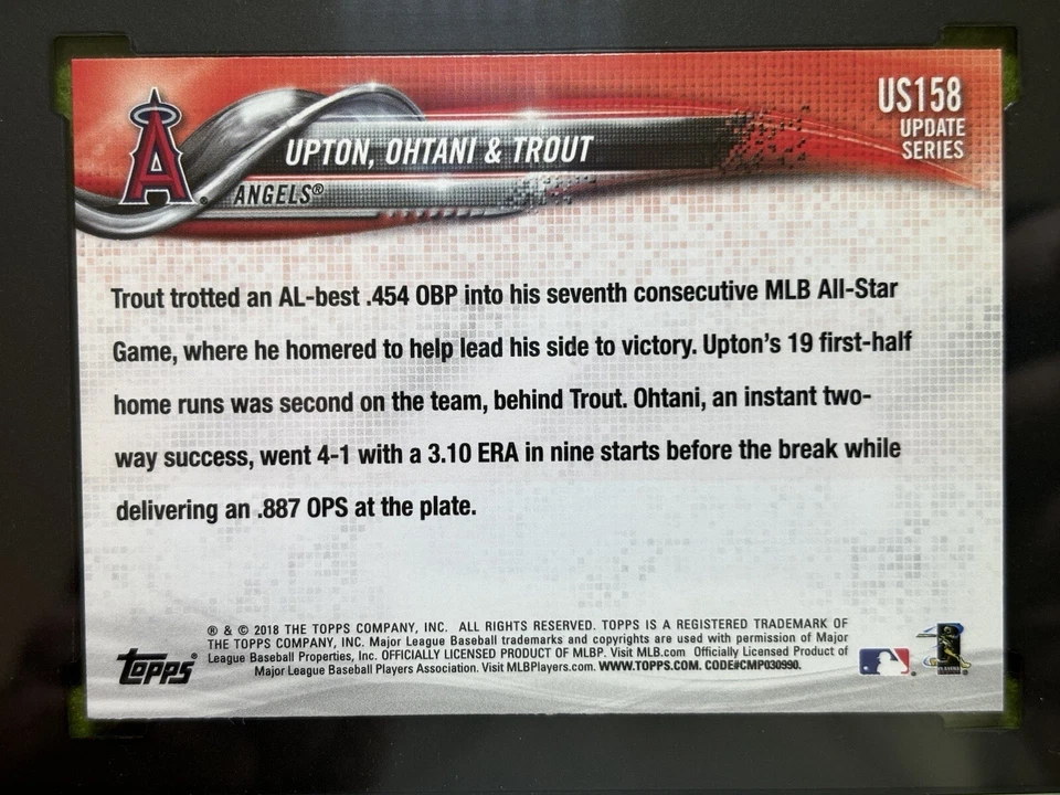 10 tarjetas de novato Shohei Ohtani Mike Trout SGC 10 Justin Upton 2018 Topps actualización radiocontrol Foto 4 de 4
