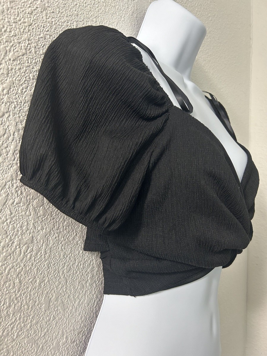 21 Saints Top Womens Large Black Crop Tank Festival Y2K