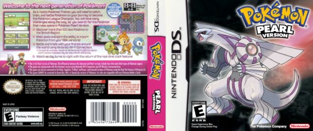 - Pokemon Pearl Version DS Replacement Spare Case Cover Art Work Only