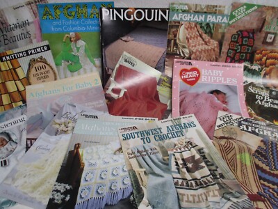 Lot 15 Afghan Patterns Crochet & Knit Leaflets Books Booklets