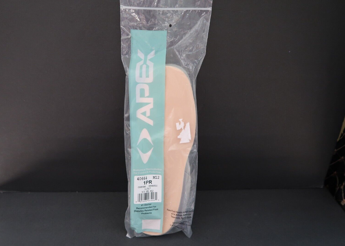 Apex Conform Orthotic 40664 M12 w/o Gel Men's Size 12 NEW Pair of