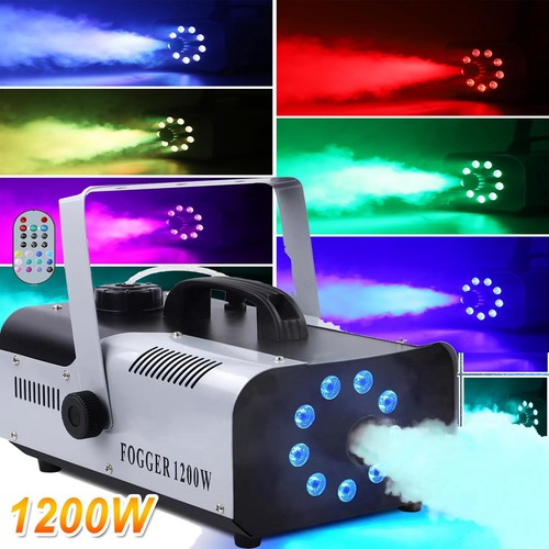1200W Smoke Fog Machine RGB Color Stage Mist Effect Halloween Xmas Disco +Remote - Picture 2 of 16