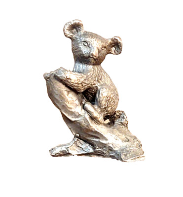 Rawcliffe Pewter Koala Bear on Tree Branch Figurine 2-1/4''
