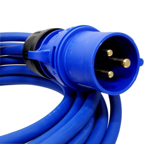 20m Caravan Electric Hook Up Cable 16A Plug to Coupler Extension Lead 240v Blue - Picture 4 of 6