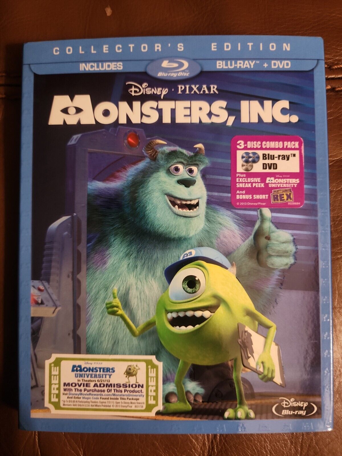 MONSTERS INC + MONSTERS UNIVERSITY 2 Blu-ray+ 2 DVD + BOTH W/ OOP  SLIPCOVERS