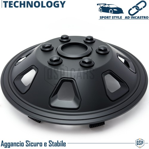 4 Copricerchi per Ford Ranger 1 02-06 16'' Pollici Coppette Nere Design Fuoristr - Foto 11 di 13