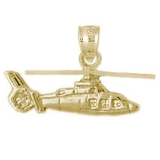 New 14k Gold Helicopter Pendant
