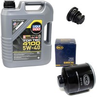 MotoröL Set 5W-40 5 Liter + ÖLfilter SM 836 + Schraube FüR Skoda Superb III 1.4