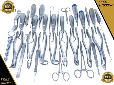 GERMAN 36 PC ORAL DENTAL SURGERY EXTRACTING ELEVATORS FORCEPS INSTRUMENT KIT SET