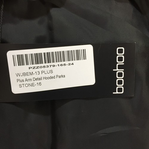 Boohoo Plus Arm Detail Hooded Parka Jacket Size UK 16R NEW - Picture 13 of 15