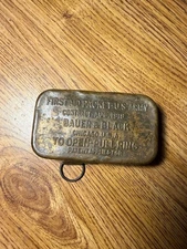 WWI U.S. Army First Aid Packet Tin – Bauer & Black 1918 – Original Pull Ring – M