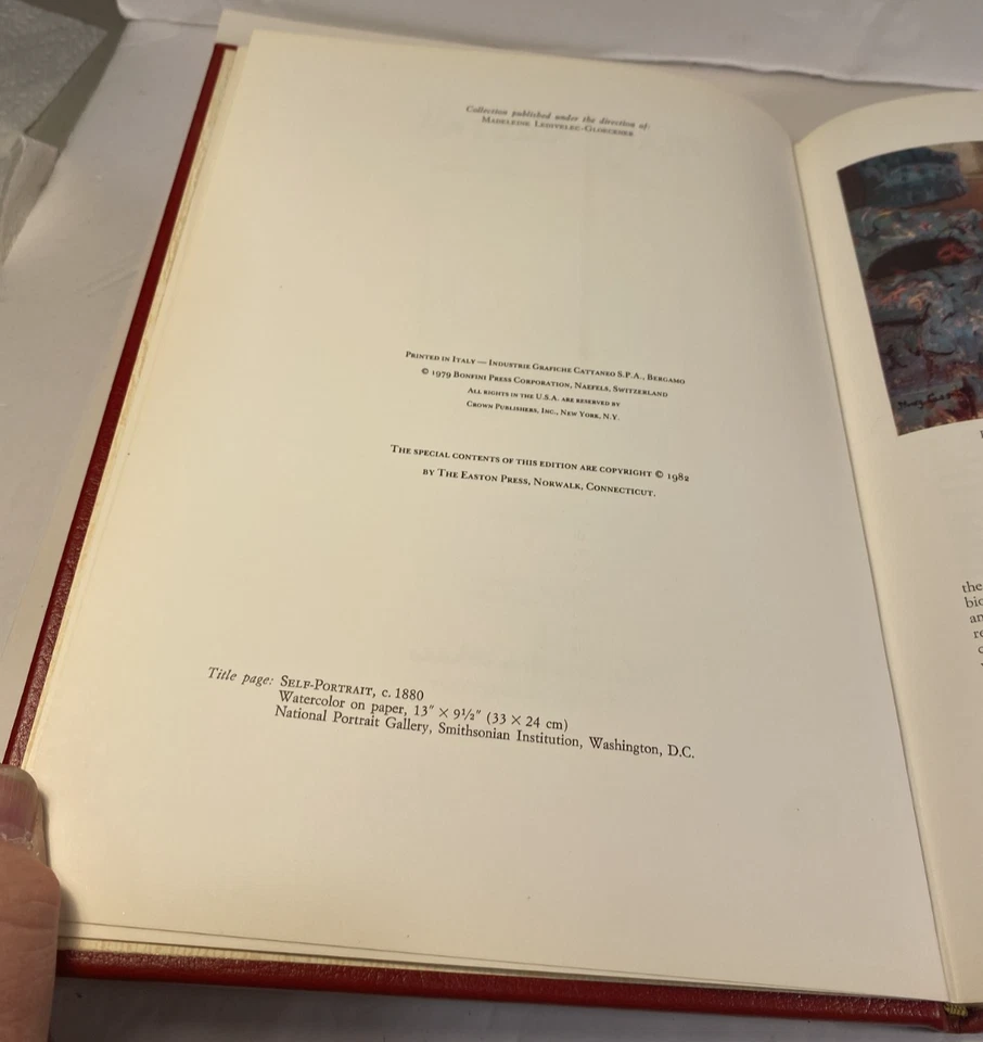 EASTON PRESS Mary Cassatt ART FULL LEATHER Art Book 1st Ed Color 1982 Nice Foto 4 de 4