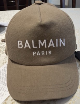 Balmain logo- Embroidered Cotton Hat Brown one size Brand New Condition With Tag