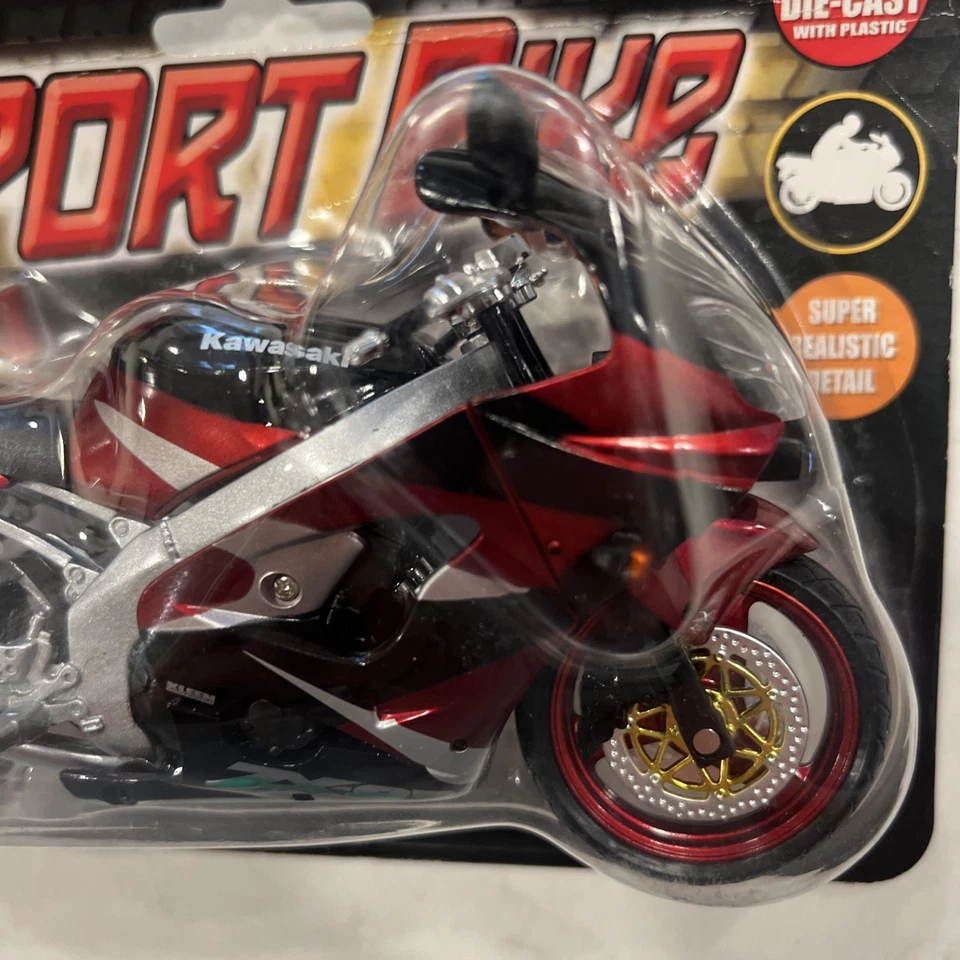 KAWASAKI ZX-9R ESCALA 1:12 ROJO/NEGRO POR NEW RAY FUNDIDO A PRESIÓN CON PIEZAS DE PLÁSTICO Foto 3 de 4