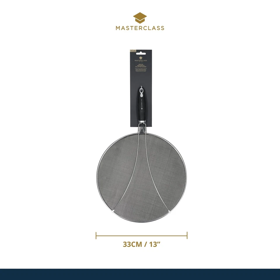 Protector contra salpicaduras MasterClass, acero inoxidable, resistente a olores, 33 cm (13"), Si... Foto 2 de 4