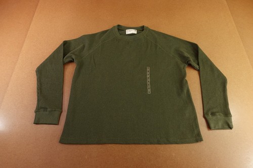 Retrofit Brand Mfg Mens Small Olive Green Knit Long Sleeve Crew Neck T-Shirt NWT