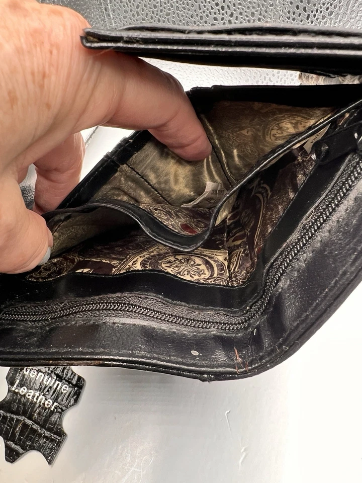 Cartera plegable Brighton Lisa French Kiss - Cuero genuino - Negra - Nunca usada Foto 3 de 4