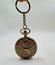 Pocket Watch Vintage Tipe Bronze With Keychan Chain Gift Home Car