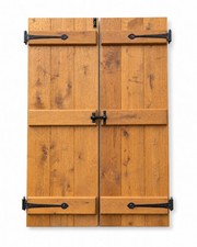 Pair of reclaimed solid oak cottage / ledged and braced double doors.