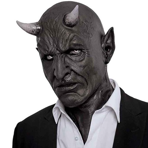 Demon Horn Latex Full Head Mask Horror Devil Halloween Cosplay FREE SHIPPING