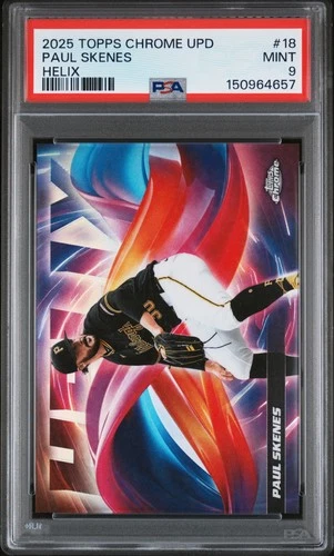 150964657 Paul Skenes 2025 Topps Chrome Update #HX-18 Helix SSP PSA 9