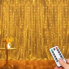 Guirlande Lumineuse Rideau, 2.4*1.8M Rideau Lumineux 8 Modes d'Eclairage, USB...