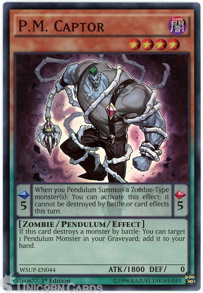 WSUP-EN044 P.M. Captor : Super Rare 1st Edition Mint YuGiOh Card