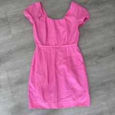 J Crew Dress Womens Size 4 Pink Short Sleeve Scoopneck with pockets 