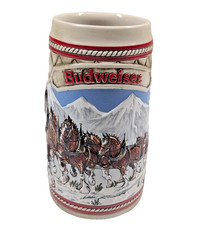 Vintage 1985 Budweiser Series A Anheuser Busch Holiday Beer Stein Mug Clydesdale