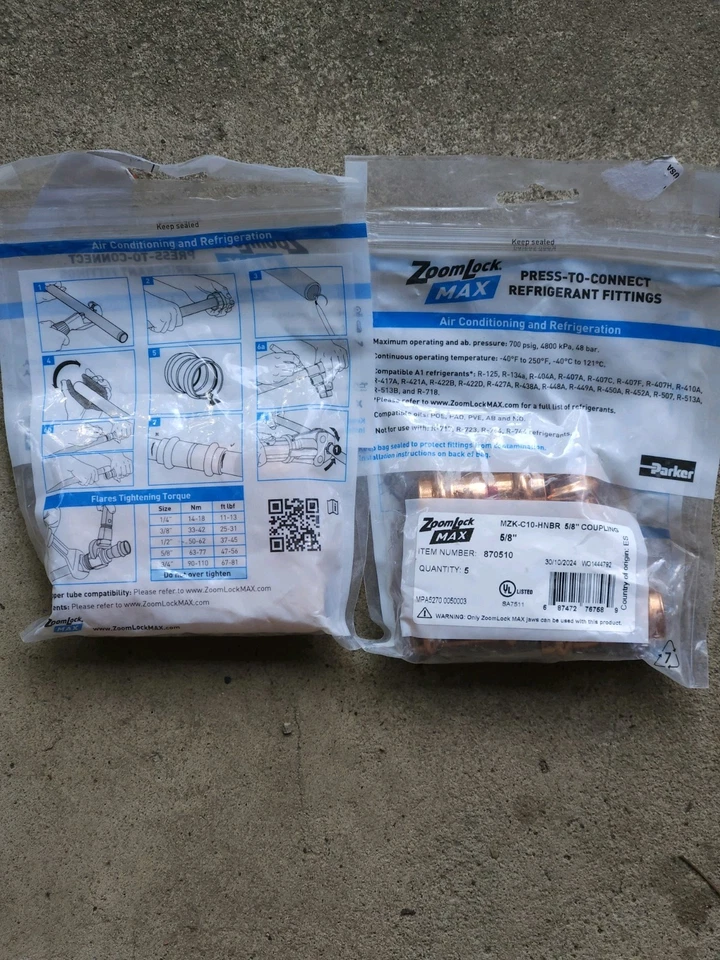 PARKER 5/8" ZoomLock Max Couplings 5 Pack