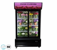 NEW 48" Flower Cooler Commercial 2 Slide Glass Door Refrigerator NSF
