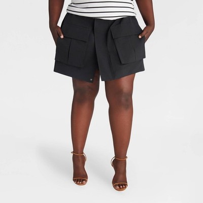 Women's KBB by KAHLANA 'The Cargo Skort' Black Size 1X